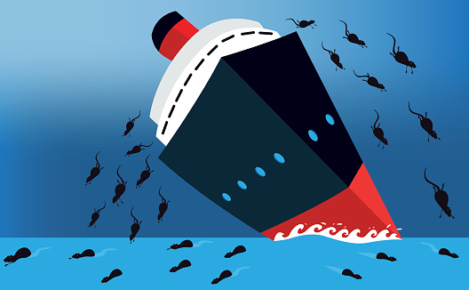 rats-leaving-a-sinking-ship-vector-id487626606