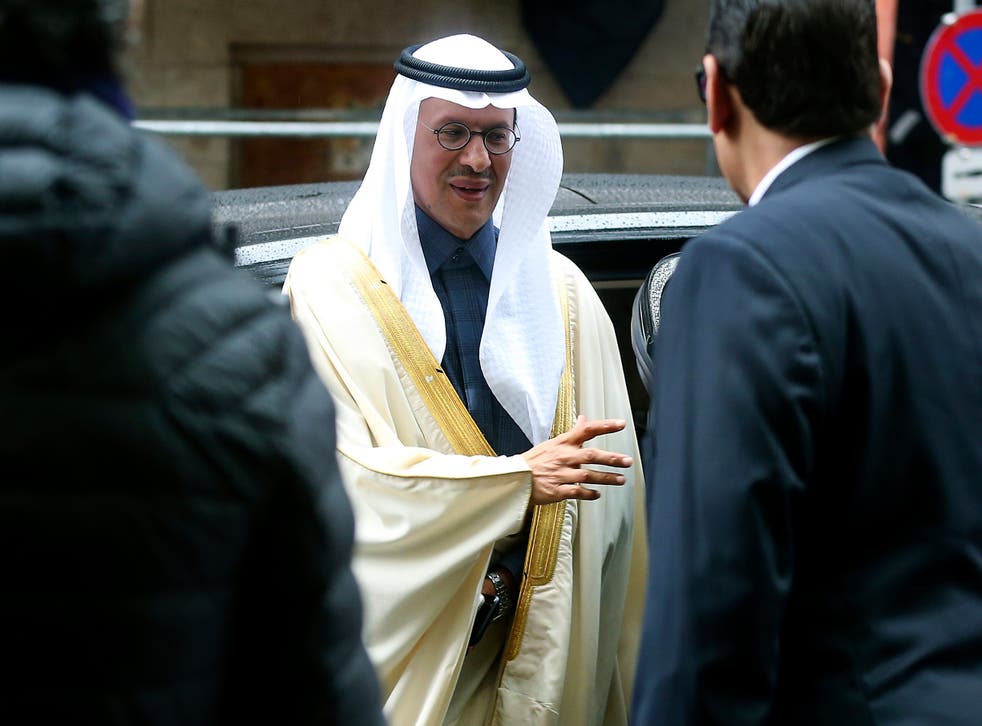 <p>Prince Abdulaziz bin Salman, Saudi Arabia’s energy minister, at the same Opec meeting</p>